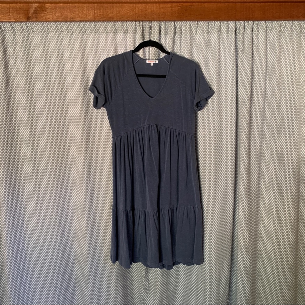 Anthropologie Sundry Vasha Tiered Mini Dress - XS, Pigment Navy - Picture 4 of 9